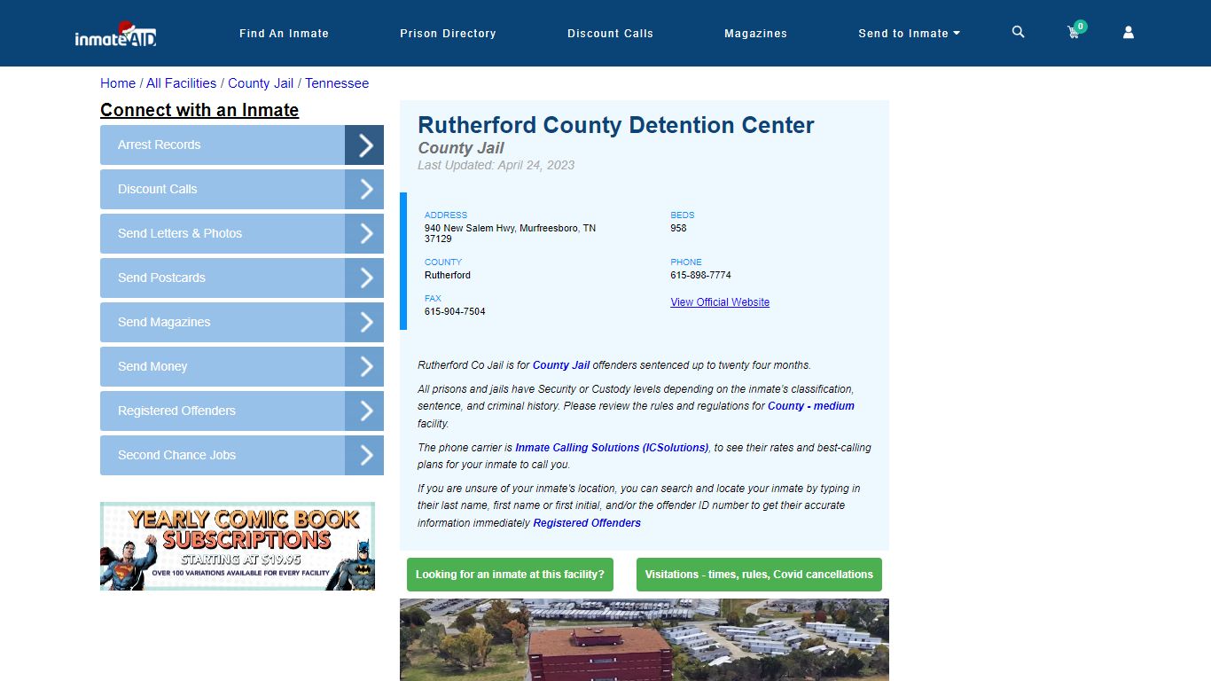 Rutherford County Detention Center - Inmate Locator - Murfreesboro, TN